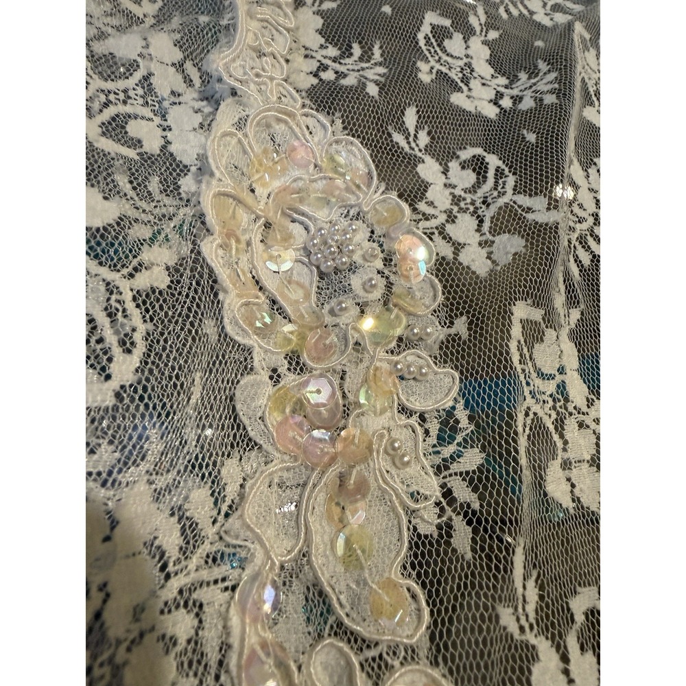 Vintage Victoria's Secret Gold Label Bridal Robe Embellished Slip Gown Ivory - Picture 15 of 16